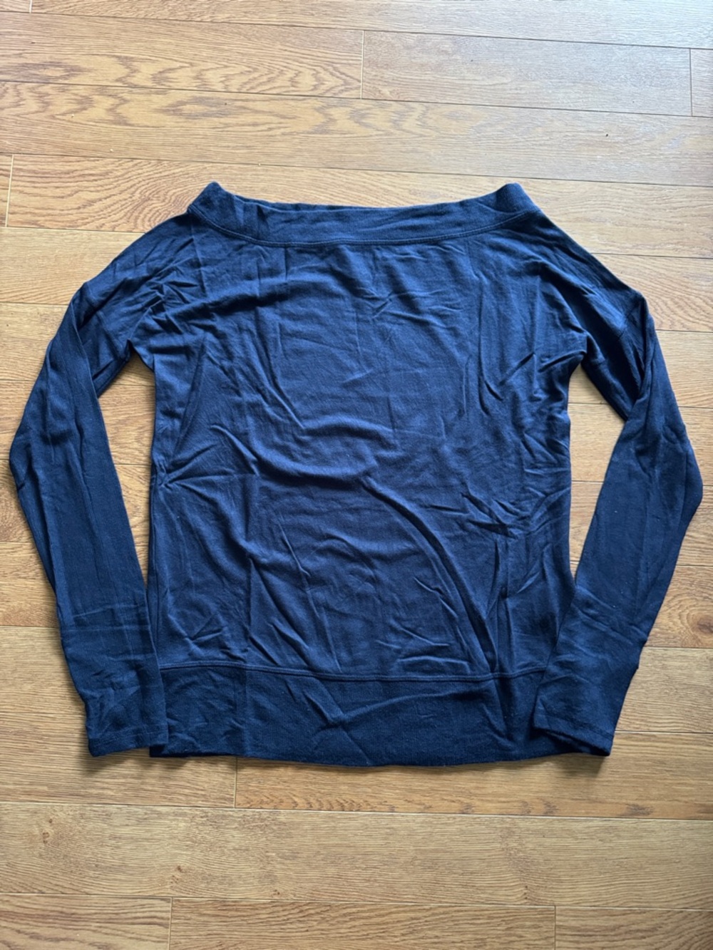 Athleta Navy Boat Neck Active Sweatshirt